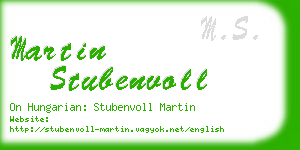 martin stubenvoll business card